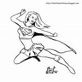 Supergirl Superheroes Manu sketch template