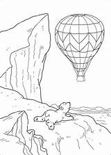 Luchtballon Ijsbeer Ziet Kleurplaat Kleurplatenenzo sketch template