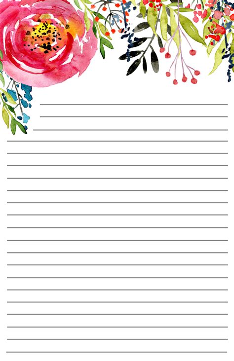 printable floral stationery paper trail design