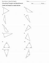 Quadrilaterals Triangles Worksheet Classifying Worksheets Angles Worksheeto Via sketch template