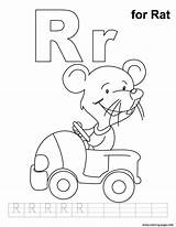 Rat Coloring Alphabet Pages Printable sketch template