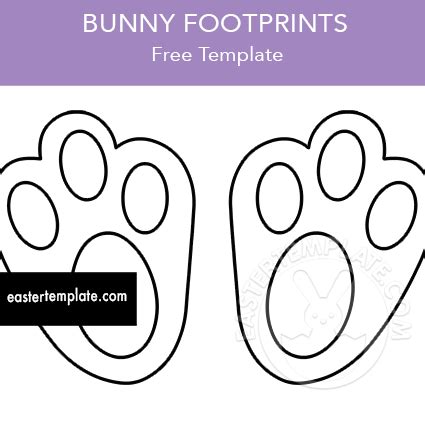 bunny footprints easter template