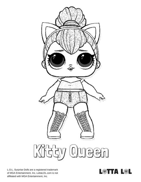 lol doll kitty queen coloring page