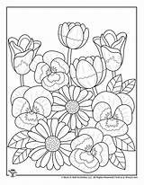 Coloring Spring Flowers Adult Pages Kids Teens Printables Print sketch template