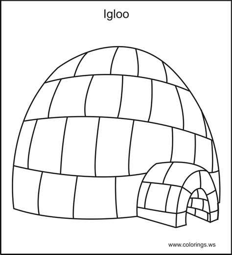 colouring page igloo  file svg png dxf eps