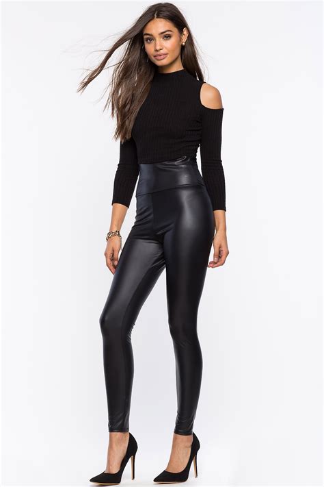 women s leggings runaway faux leather legging leder leggins leder