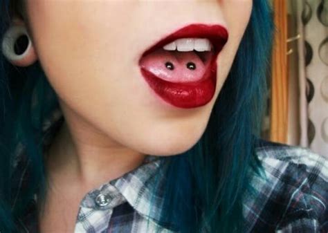 dilatacion double tongue piercing cute piercings piercings