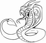 Cobra Coloring King Pages Drawing Snake Viper Kids Snakes Color Printable Animals Sketch Cool Colouring Pokemon Print Evil Animal Monstrous sketch template