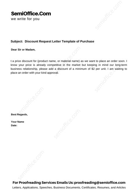 discount request letter template  purchase semiofficecom