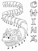 Chinese China Coloring Dragon Pages Kids Map Color Countries Print Printable Ancient Year Cartoon Preschool Template Asian Animal Clipart Clip sketch template