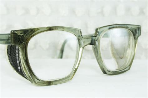 60s Glasses 1960s Safety Eyeglasses Gray Horn Rim By Diaeyewear