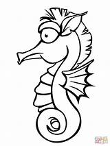 Seahorse Coloring Cute Drawing Pages Outline Printable Template Sea Horse Easy Templates Cartoon Shape Brutus Buckeye Colouring Clipart Clip Crafts sketch template