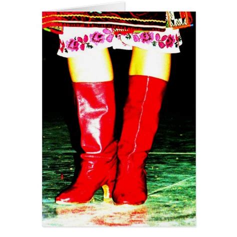 ukrainian red boots greeting card zazzle