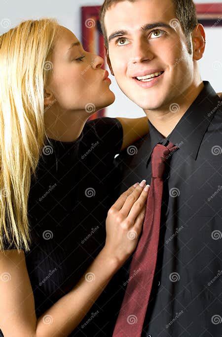 Young Couple Kissing Stock Image Image Of Amour Businesspeople 2496705