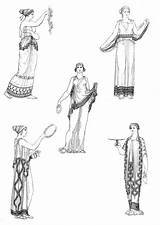 Greece Ancient Women Coloring Para sketch template