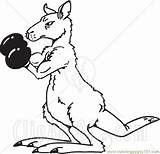 Kangaroo Boxing Clipart Coloring Ack Pages Color Rf Printable Royalty Illustration Library Cartoonsof sketch template