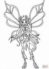 Winx Flora Coloring Club Pages Sophix Layla Printable Supercoloring Girls Leila sketch template