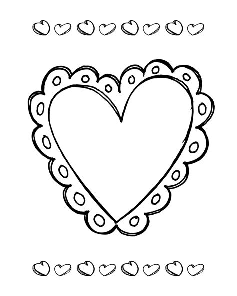 heart coloring pages printable valentine heart coloring page  kids