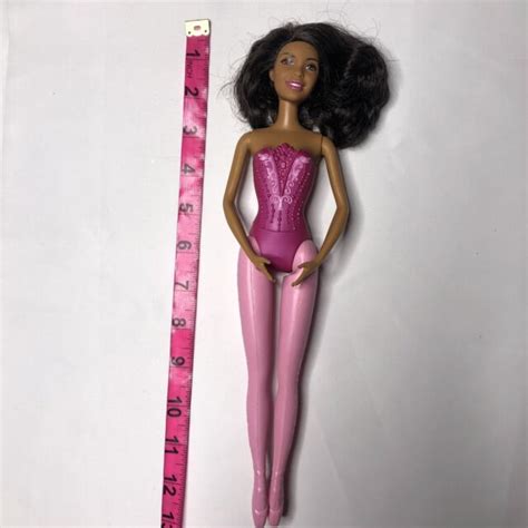 Barbie African American Ballerina Doll Full Brown Hair Pink Molded On