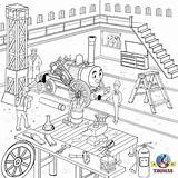 Coloring Thomas Engine Pages Tank Train Color Steam Workshop Activity Yard Cool Printable Drawing Kids Schools sketch template
