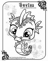 Coloring Pages Seahorse Cuties Pet Shop Printable Animal Littlest Cute Kids Lps Cutie Colouring Print Color Baby Heather Artist Detailed sketch template