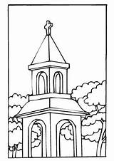 Ausmalbild Kapelle Ausmalbilder Kirchen Kirchturm Pinnwand Auswählen Gebaeude sketch template