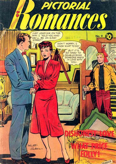 pictorial romances v1 9 st john romance comic book cover art by matt