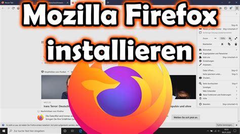 mozilla firefox installieren  installation menue und symbolleiste aktivieren