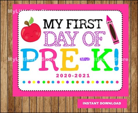 day  pre  sign printable  day school sign etsy