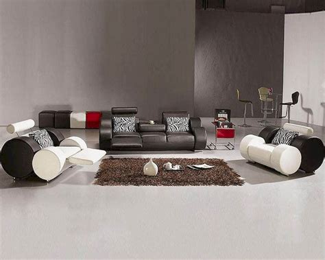 modern black  white leather sofa set
