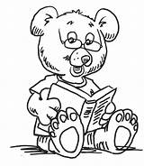 Reading Bear Clipart Book Coloring Cartoon Pages Kindergarten Library Cliparts Read Clipground Favorites Add sketch template