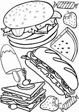 Snacks Colouring Pages Food Barbecue Decorations Printable Printables Rooftop Fast Rooftoppost Latest sketch template