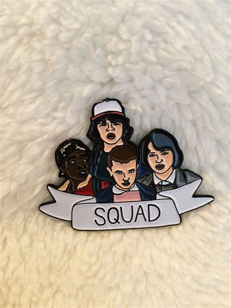 new stranger things squad enamel pin pins flair pin by shopjosieb pins and patches oh my