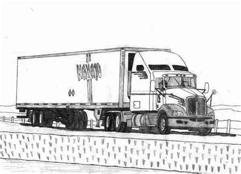 kids semi truck coloring pages