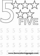 Number Five Learning Excercise Print sketch template