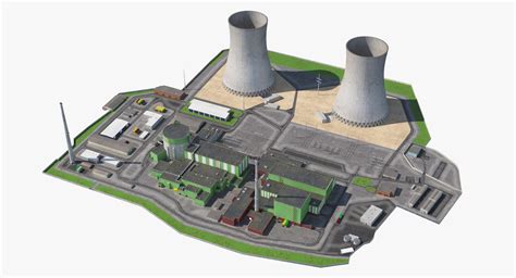 model nuclear power plant turbosquid
