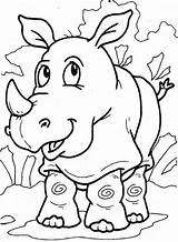 Coloring Pages Rhino Sheets Zoo Kids Printable Choose Board Rhinoceros sketch template