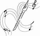 Flute Clipart Playing Music Notes Musical Instruments Creazilla Transparent sketch template