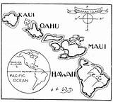Hawaii Coloring Map Pages Hawaiian Kids Islands Printable Flag Drawing Color State Luau Printables Crafts Stuff Japan Preschool Theme Clipart sketch template