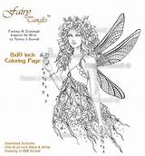 Fairy Dragonfly Tangles Fairies sketch template