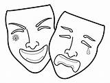 Mask Sad Happy Masks Drama Template Coloring Drawing Pages Clipart Theatre Printable Face Cliparts Line Clip Opera Phantom 2010 Sketch sketch template