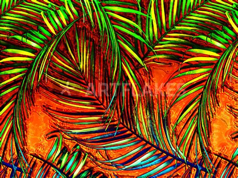 palm leaf art jungle fire edit digital art art prints  posters