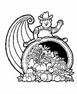 Coloring Pages Thanksgiving Harvest Fall Farmer Halloween Cornucopia Sheets Clipart November Cliparts Color Horn Plenty Library Fun Calendar Printable Honkingdonkey sketch template