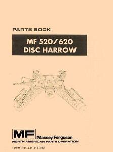 massey ferguson mf   disc harrow parts manual ebay