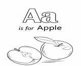 Apple Letter Coloring Printable Pages Book sketch template