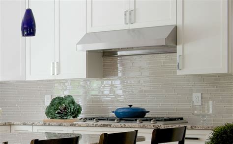 Linear Tile Backsplash Modern Linear Grey Glass Mosaic Tile