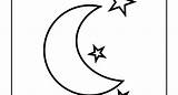 Moon Half Clipart Template Coloring Crescent sketch template