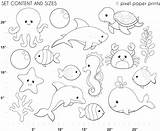 Sea Coloring Animals Pages Ocean Printable Animal Creatures Life Drawing Marine Color Realistic Underwater Water Print Deep Real Pixel Under sketch template