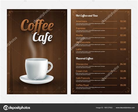 view sample menu card coffee shop images sample factory shop