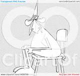 Dunce Lineart Moose Sitting Wearing Hat Chair Illustration Royalty Clipart Cartoon Vector Djart sketch template